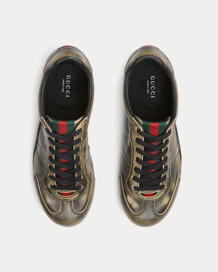 Gucci Shift Leather Black Low Top Sneakers - 2