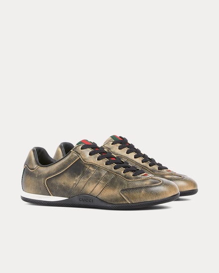 Gucci Shift Leather Black Low Top Sneakers - 3