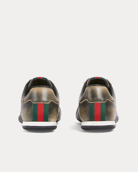 Gucci Shift Leather Black Low Top Sneakers - 4