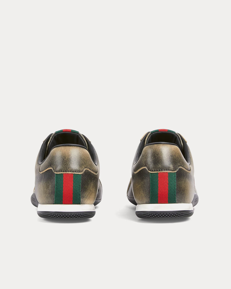Gucci Shift Leather Black Low Top Sneakers - 4