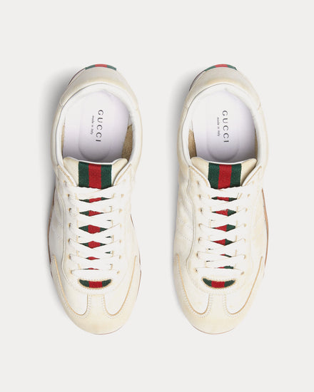 Gucci Shift Leather White Low Top Sneakers - 2