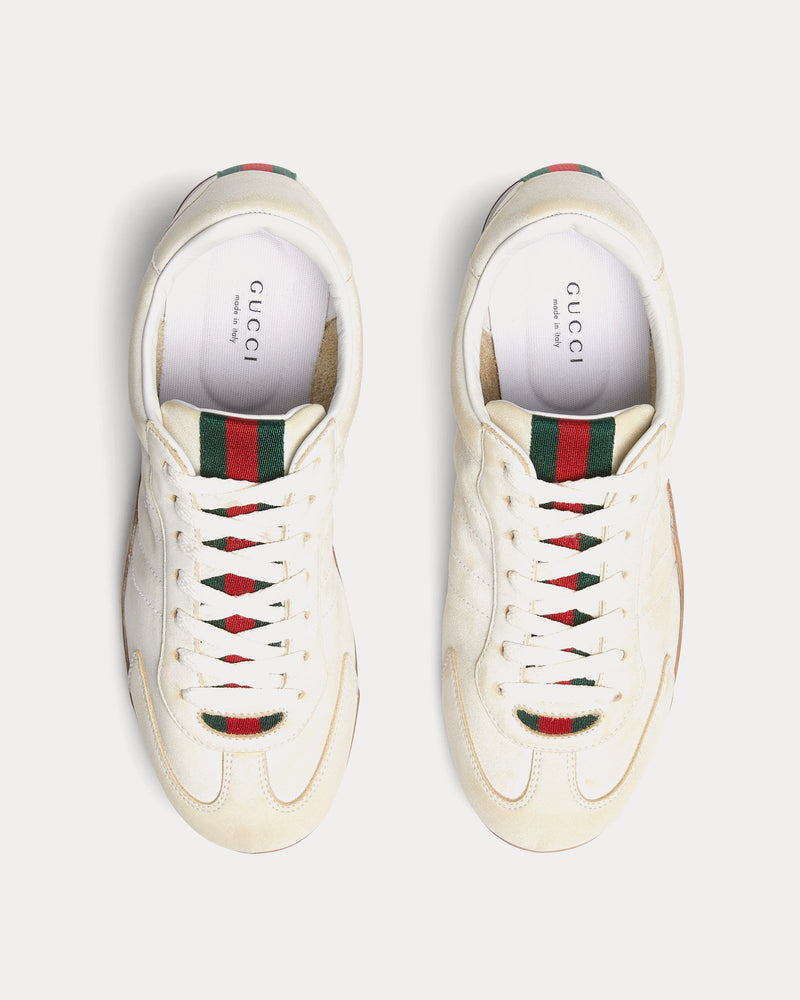 Gucci Shift Leather White Low Top Sneakers - 2