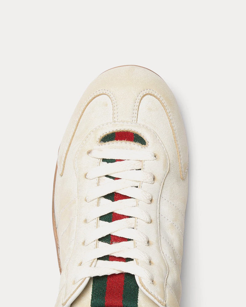 Gucci Shift Leather White Low Top Sneakers - 5
