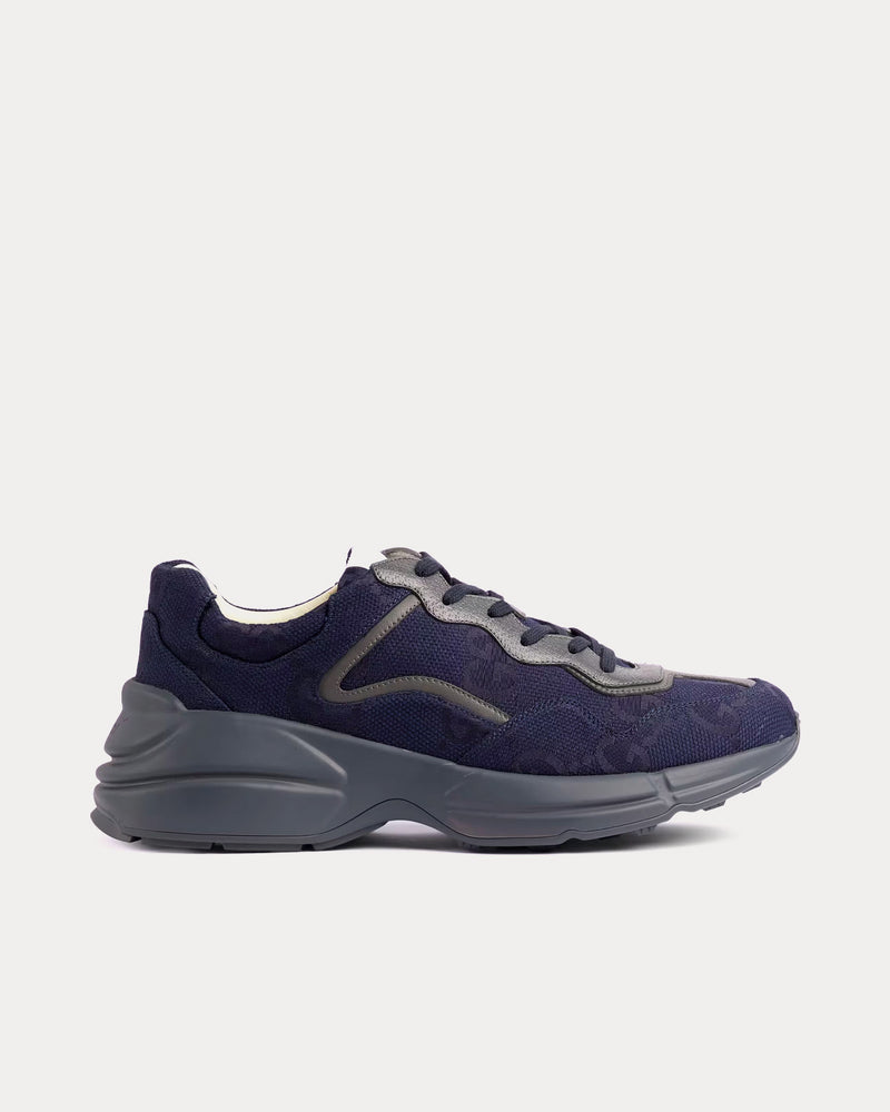Gucci Men's Rhyton GG Supreme Blue Maxi Low Top Sneakers & Trainers
