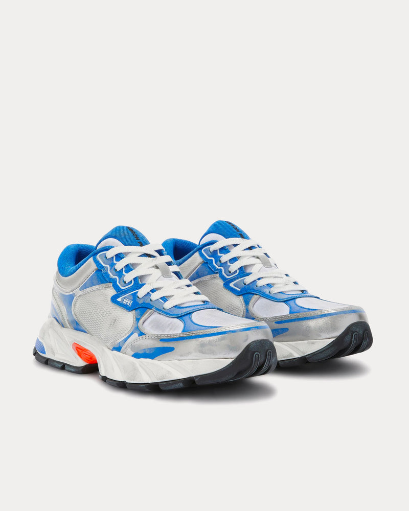Heron Preston Block Stepper Vintage Leather Light Grey / Blue Low Top Sneakers - 3