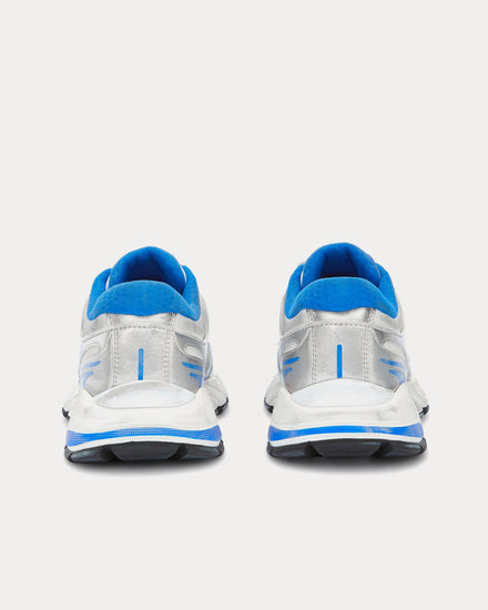 Heron Preston Block Stepper Vintage Leather Light Grey / Blue Low Top Sneakers - 4