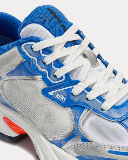 Heron Preston Block Stepper Vintage Leather Light Grey / Blue Low Top Sneakers - 5