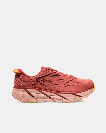 HOKA Clifton L Suede Earthenware / Hot Sauce Running Shoes - 1