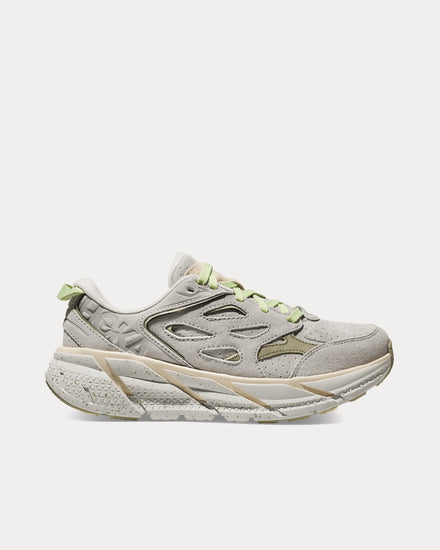 HOKA Clifton L Suede Vaporous / Barley Running Shoes - 1