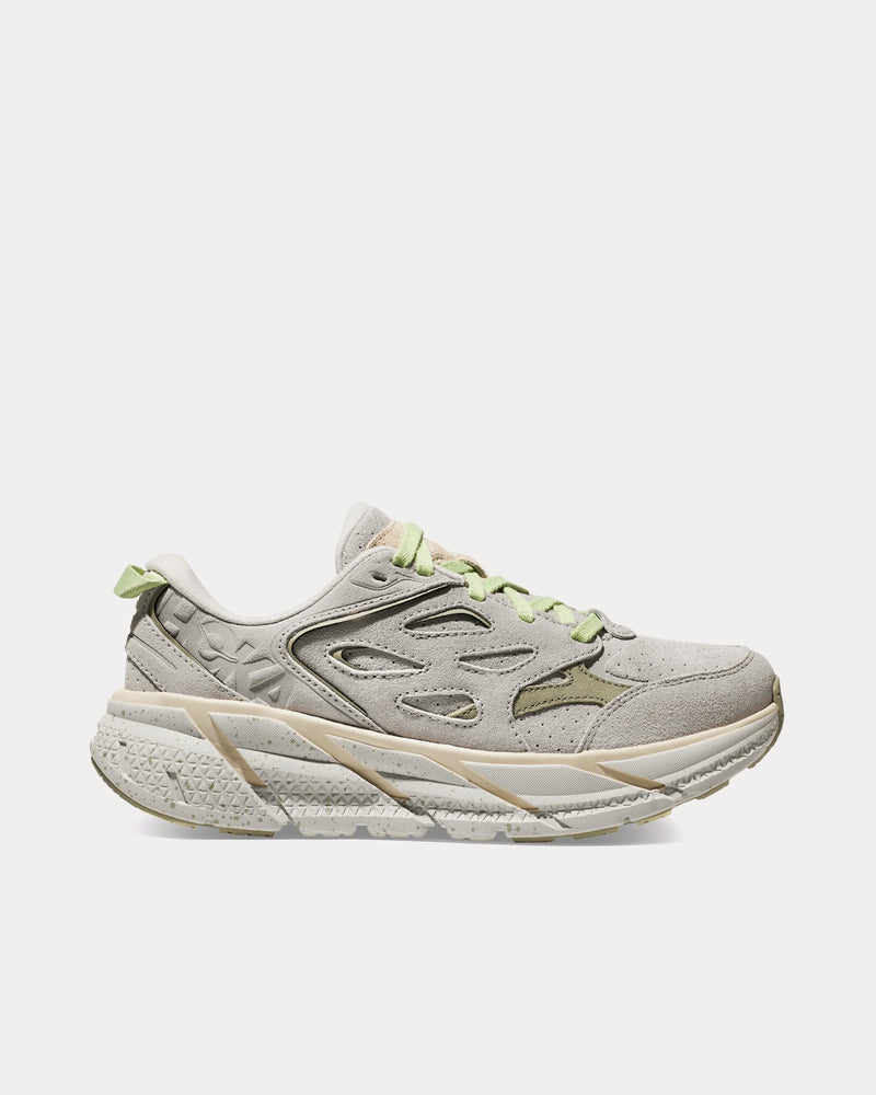 HOKA Clifton L Suede Vaporous / Barley Running Shoes - 1