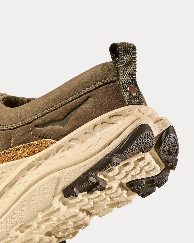 HOKA Elite Terrain System Ora Primo Antique Olive / Oat Milk Slip On Sneakers - 4