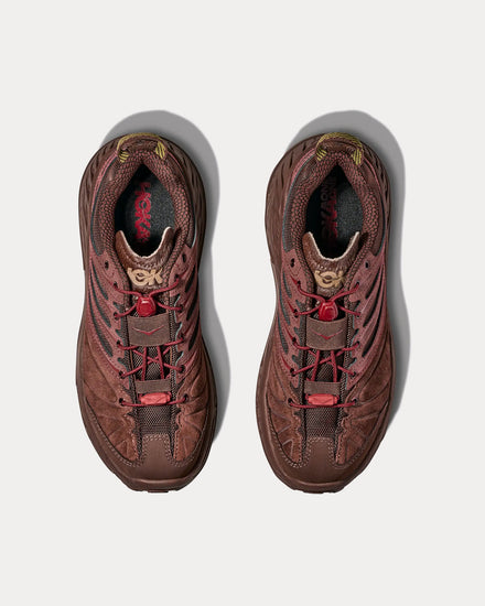 HOKA Elite Terrain System Stinson Evo OG Cold Brew / Varsity Burgundy Running Shoes - 2