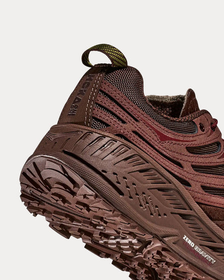 HOKA Elite Terrain System Stinson Evo OG Cold Brew / Varsity Burgundy Running Shoes - 5