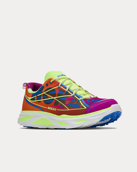 HOKA Huaka Pro Fuchsia / Neon Yuzu Low Top Sneakers - 4