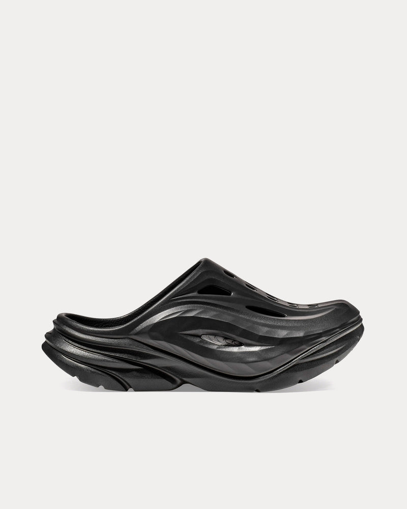 HOKA Ora Recovery Black / Black Mules - 1
