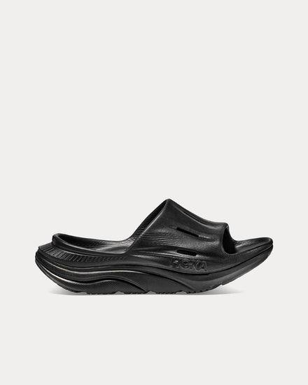 HOKA Ora Recovery Slide 3 Black / Black Slip Ons - 1