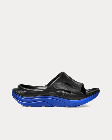 HOKA Ora Recovery Slide 3 Black / Ultramarine Slip Ons