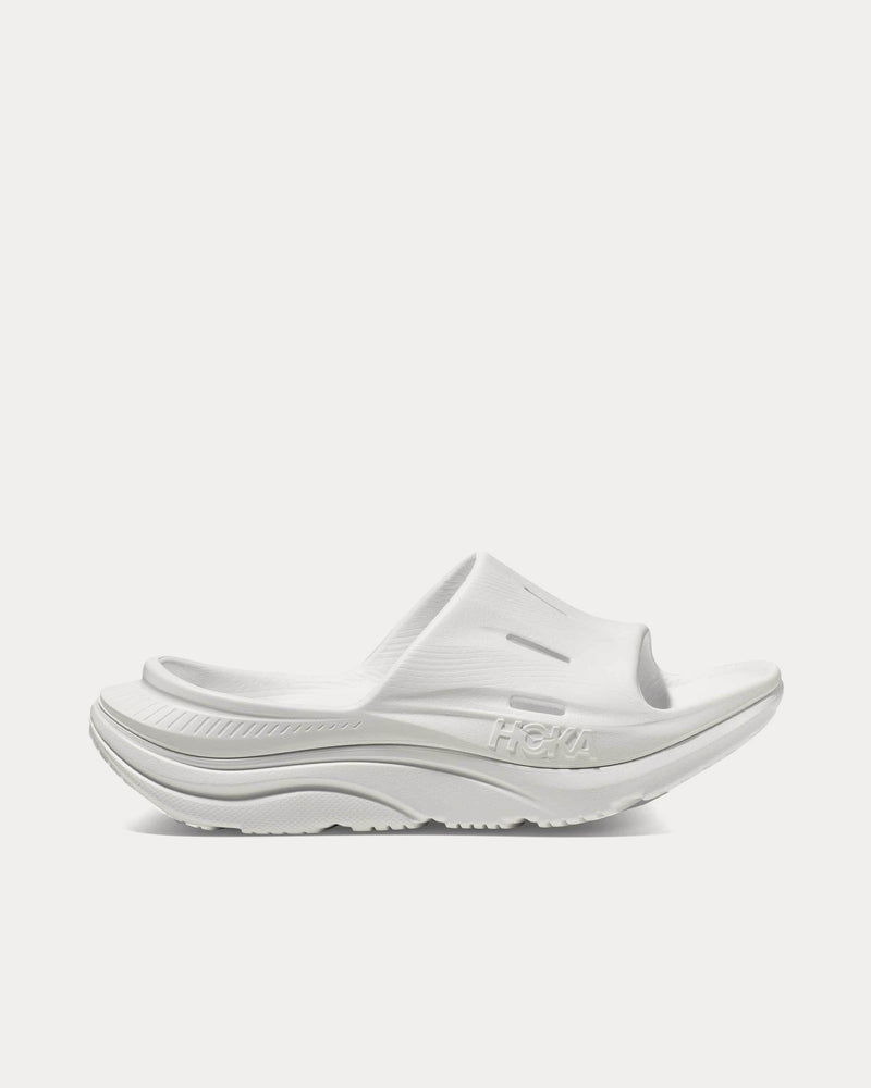 HOKA Ora Recovery Slide 3 White / White Slip Ons - 1