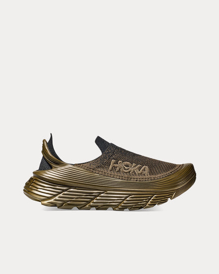 HOKA Unisex Restore TC Dark Olive / Black Slip On Sneakers & Trainers