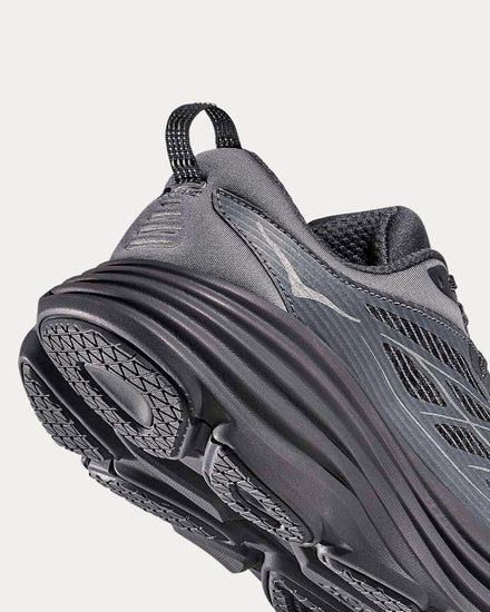 HOKA Stealth/Tech Bondi 8 Caged Charcoal / Grey Skies Running Shoes - 5