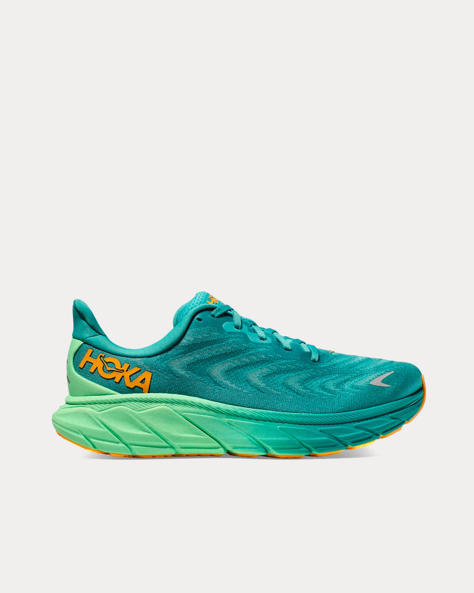 Hoka Arahi 6 Ocean Mist / Lime Glow Running Shoes - Sneak in Peace