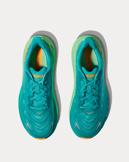 HOKA Arahi 6 Ocean Mist / Lime Glow Running Shoes - 2