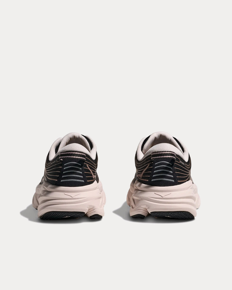 HOKA Women's Bondi 7 Black / Rose Cream Low Top Sneakers