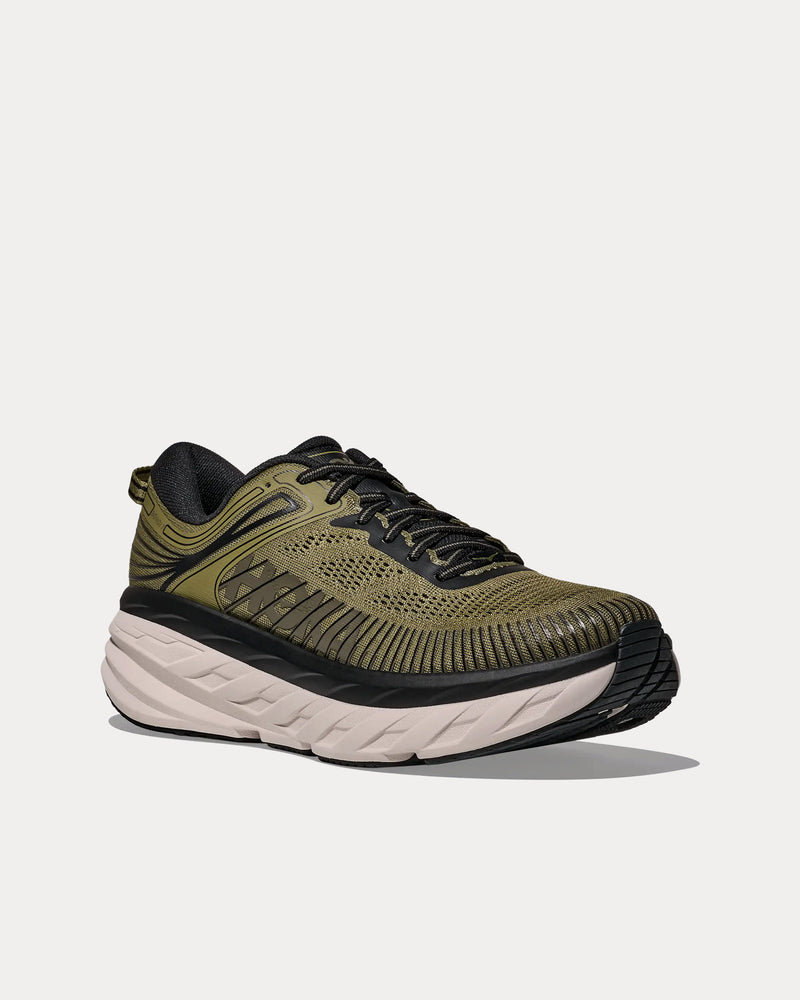 HOKA Men's Bondi 7 Wild Rye / Black Low Top Sneakers