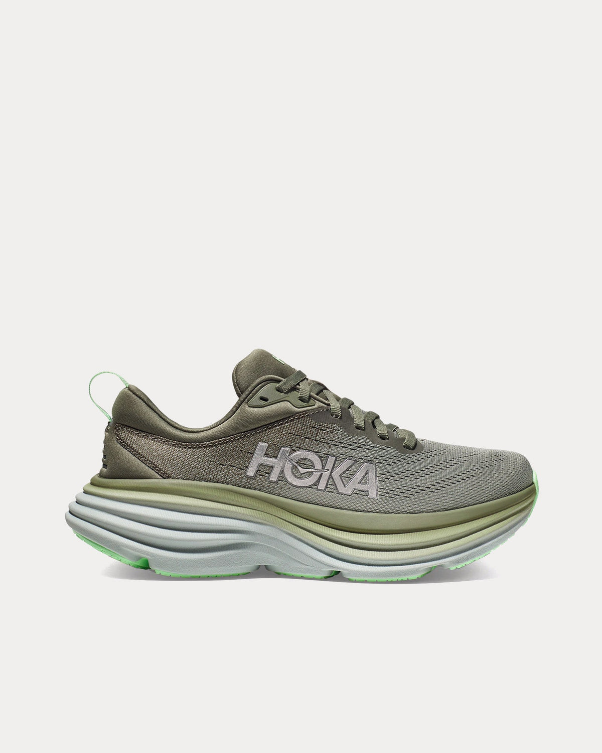 Hoka Bondi 8 Olive Haze / Mercury Running Shoes - Sneak in Peace