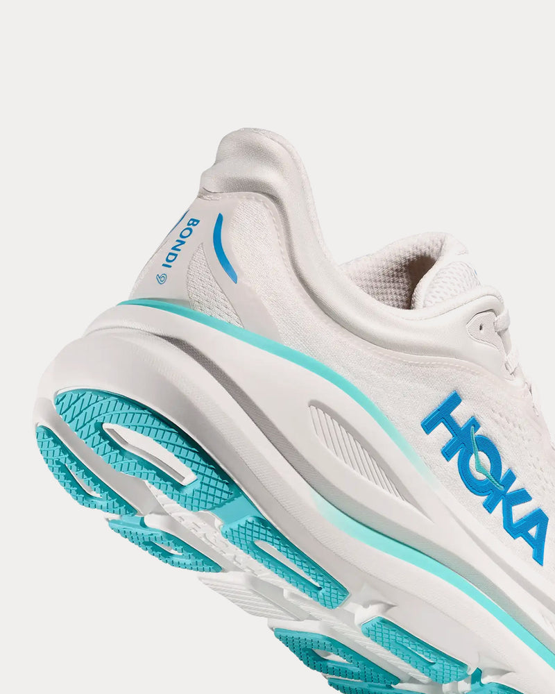 HOKA Bondi 9 White / HOKA Blue Running Shoes - 4