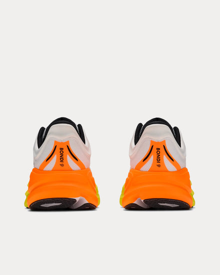 HOKA Bondi 9 White / Neon Tangerine Running Shoes - 3
