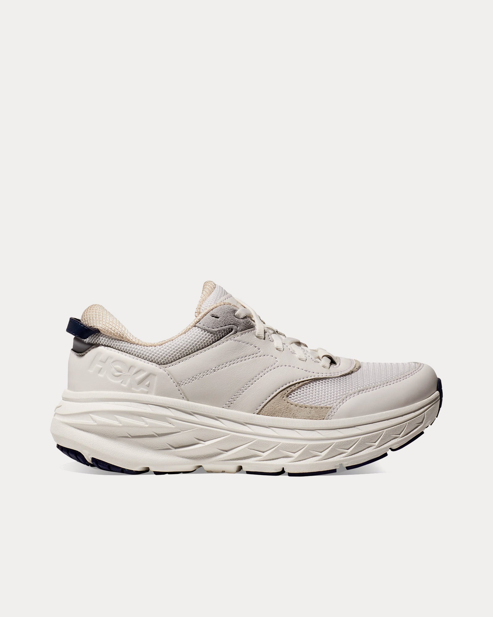 HOKA Unisex Bondi L White / Bellwether Blue Running Shoes