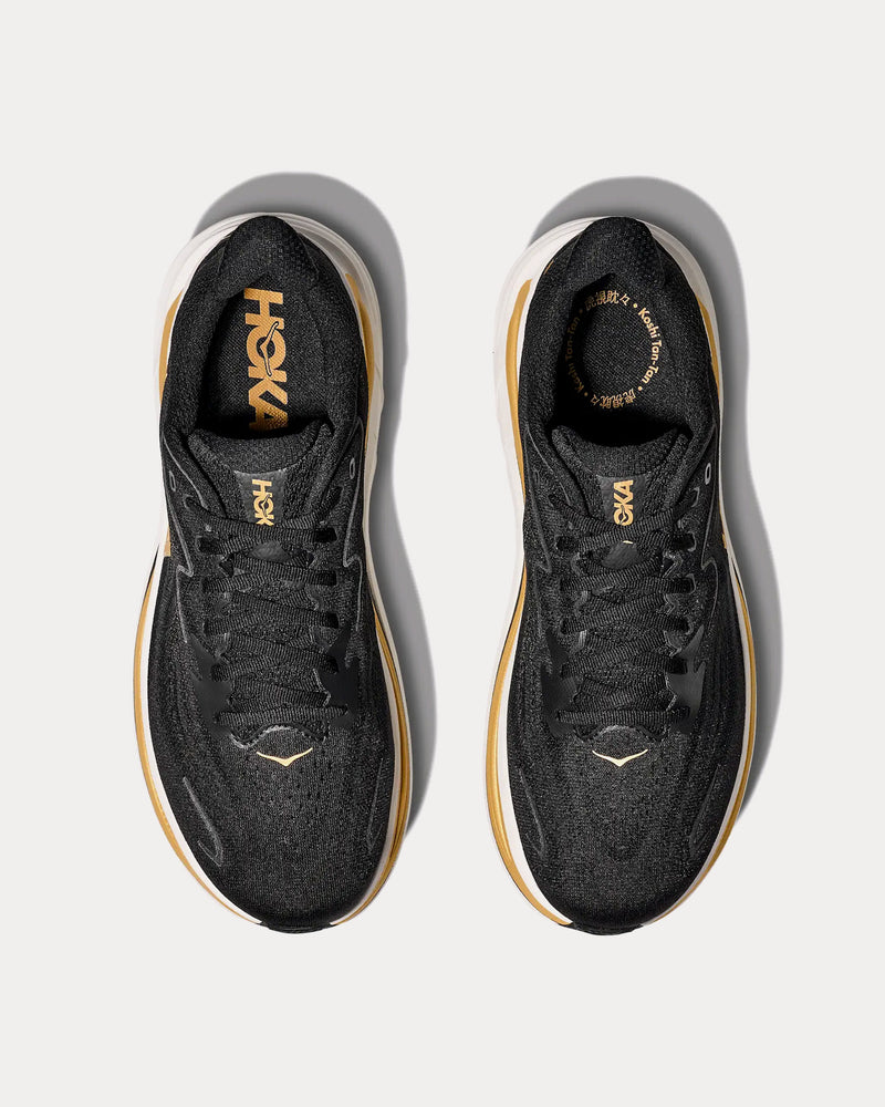 HOKA Clifton 10 Black / Gold Running Shoes - 2