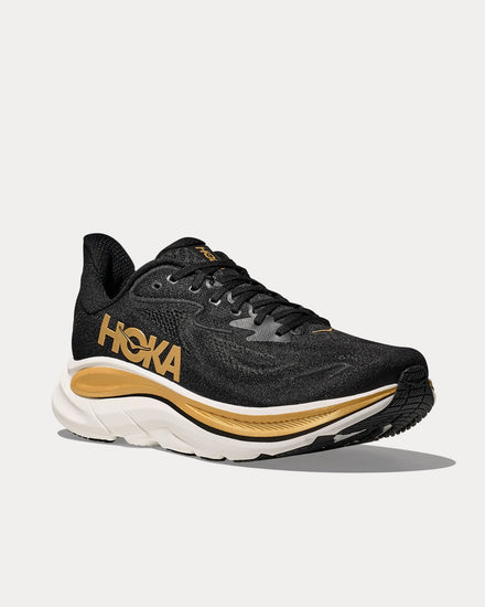 HOKA Clifton 10 Black / Gold Running Shoes - 3