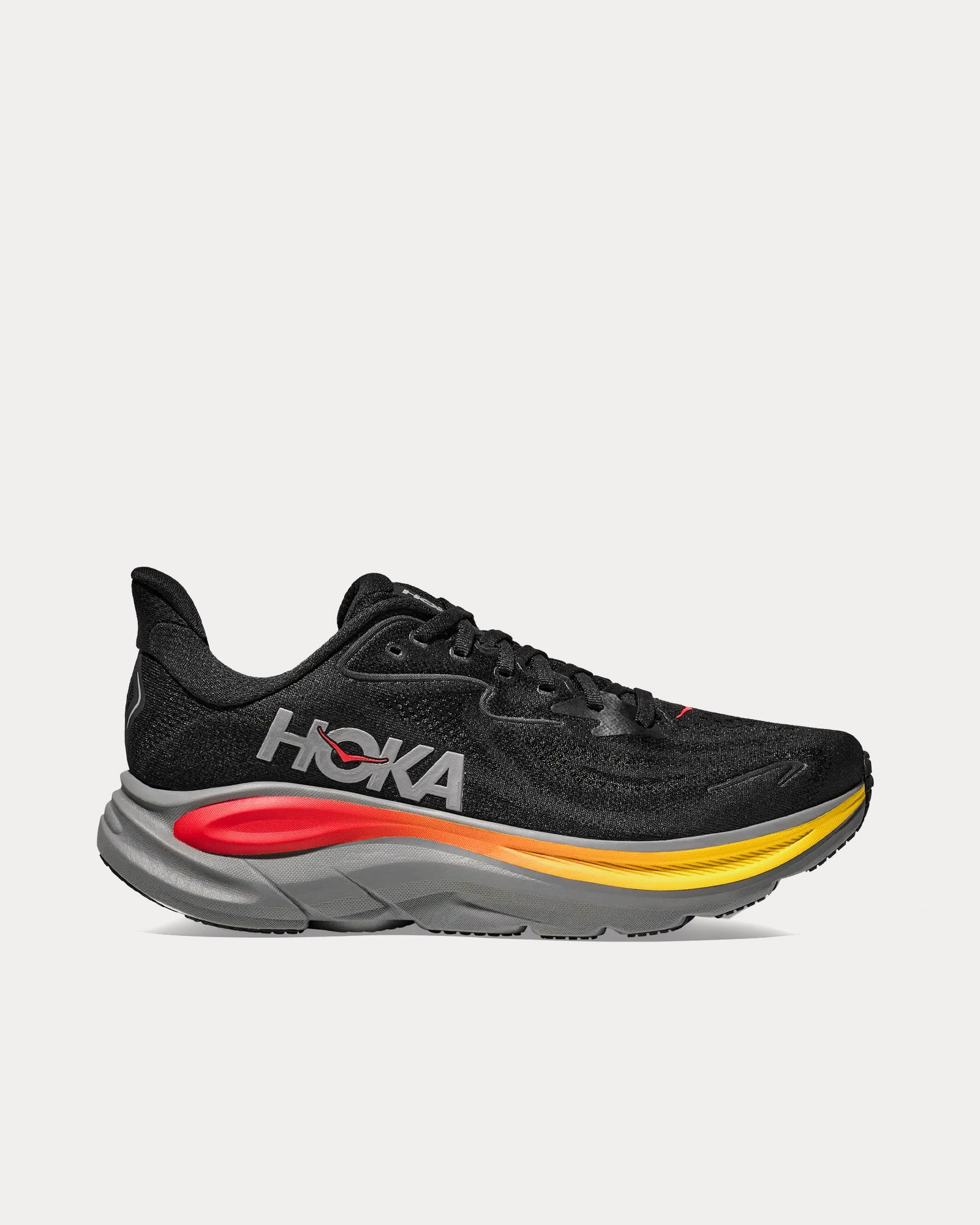 HOKA Men's Clifton 10 Black / Galactic Grey Running Shoes