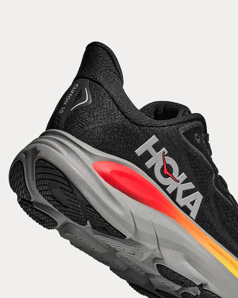 HOKA Men's Clifton 10 Black / Galactic Grey Running Shoes