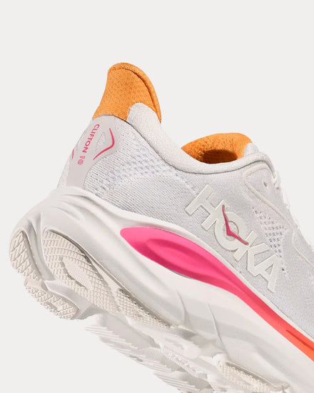 HOKA Clifton 10 White / Electric Rose Running Shoes - 5
