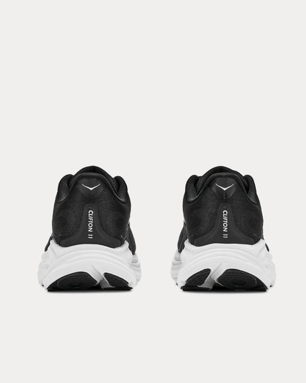 HOKA Clifton 11 Black / White Running Shoes - 5