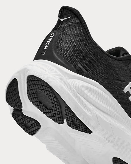 HOKA Clifton 11 Black / White Running Shoes - 6