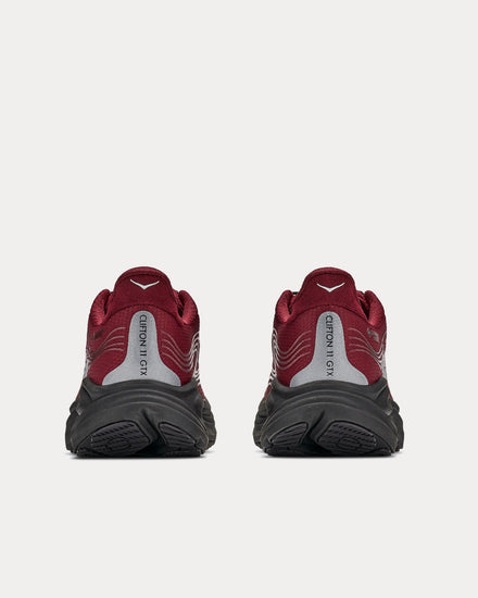 HOKA Clifton 11 GTX Varsity Burgundy / Carbon Black Running Shoes - 4