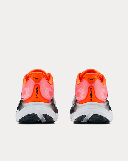 HOKA Clifton 11 Neon Tangerine / Frost Running Shoes - 4