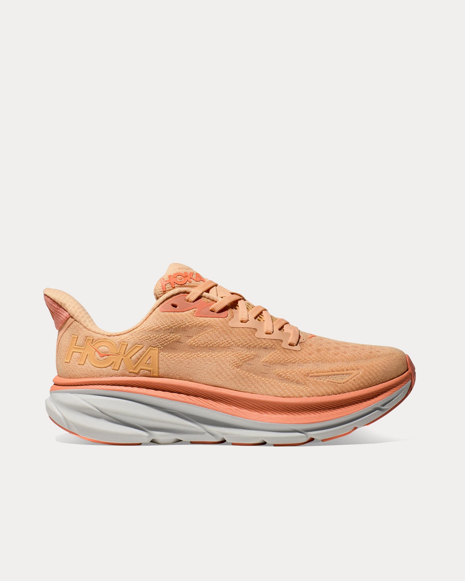 HOKA Women's Clifton 9 Cantaloupe / White Running Shoes HOKA Women's Clifton 9 Cantaloupe / White Running Shoes