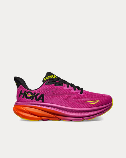 HOKA Clifton 9 Fuchsia / Black Running Shoes - 1