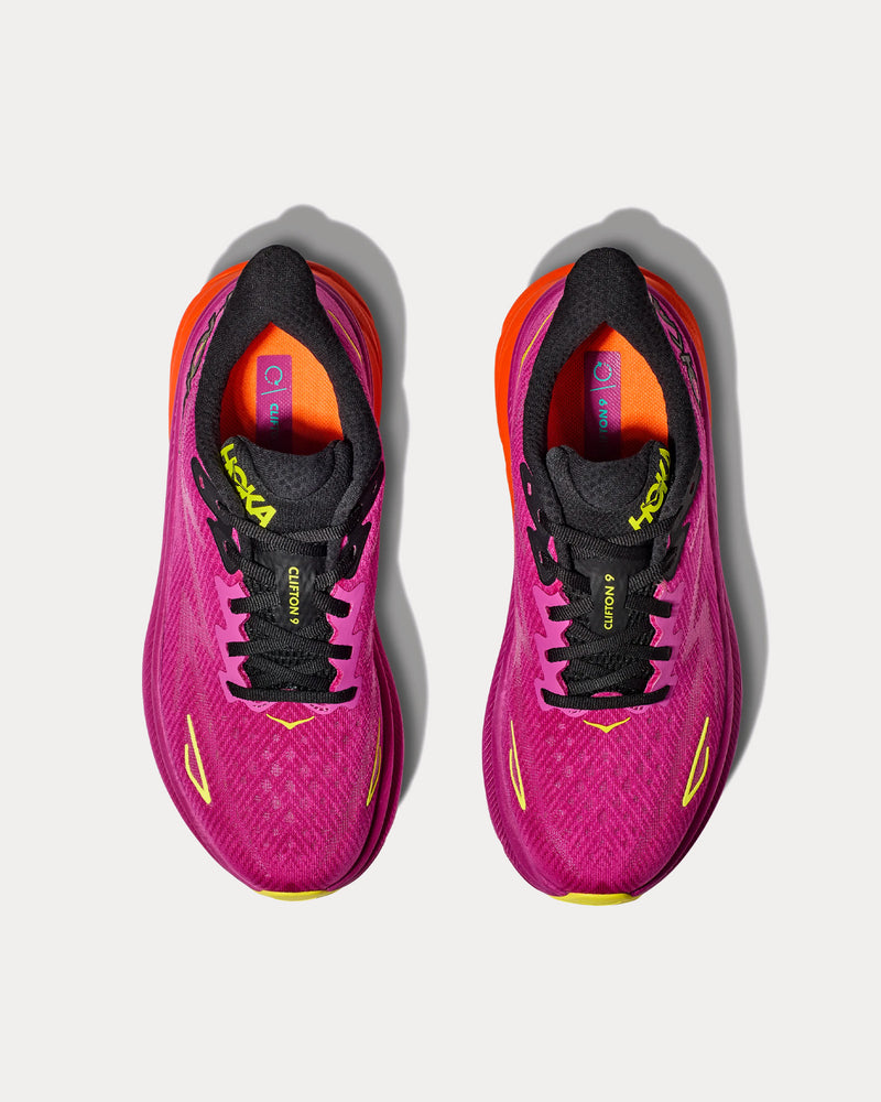 HOKA Women's Clifton 9 Fuchsia / Black Running Shoes