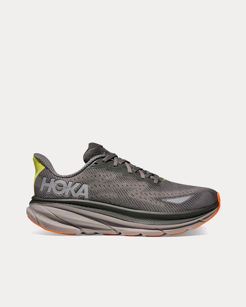 HOKA Clifton 9 GTX Asphalt Grey / Gravel Zest Running Shoes - 1
