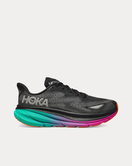 HOKA Clifton 9 GTX Black / Electric Aqua Running Shoes - 1