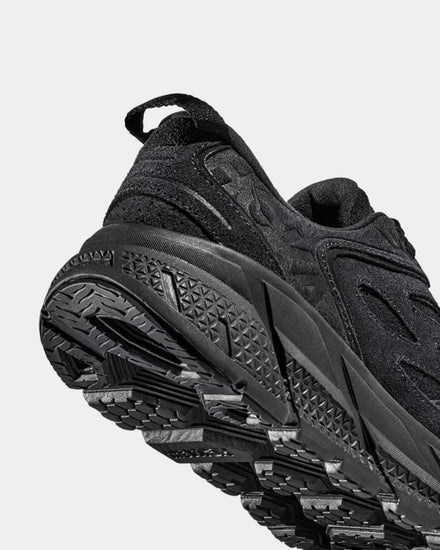 HOKA Clifton L Suede Black / Black Running Shoes - 3