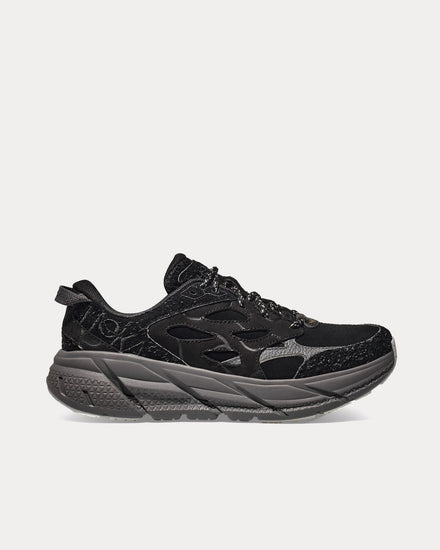 HOKA Elite Terrain System Clifton L Suede Black / Satellite Grey Running Shoes - 1