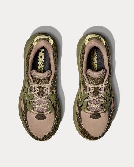 HOKA Elite Terrain System Clifton L Suede Dune / Fennel Running Shoes - 2