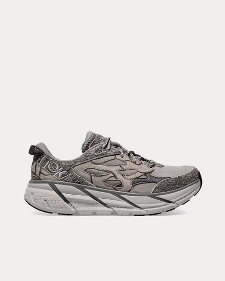 HOKA Elite Terrain System Clifton L Suede Galactic Grey / Satellite Grey Running Shoes - 1